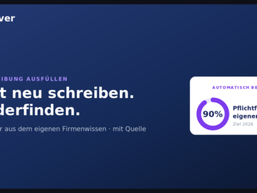 Ausschreibung ausfüllen: Pflichtfelder aus dem eigenen Firmenwissen mit Quelle befüllen