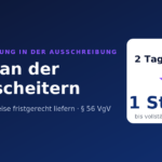 Nachforderung in der Ausschreibung: von zwei Tagen auf eine Stunde