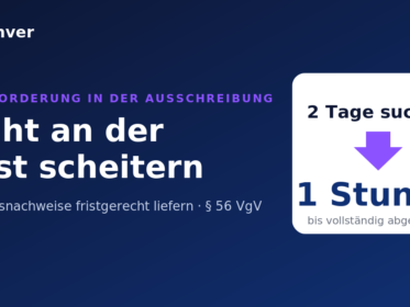 Nachforderung in der Ausschreibung: von zwei Tagen auf eine Stunde