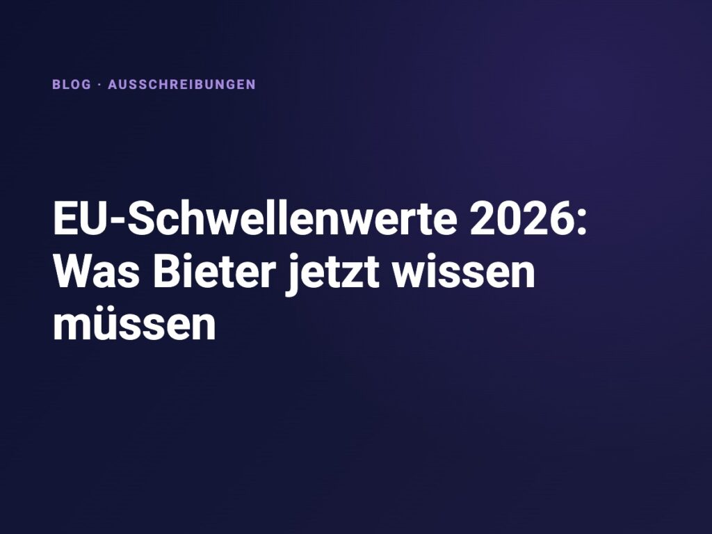 EU-Schwellenwerte 2026 – Übersicht der Werte für Ausschreibungen