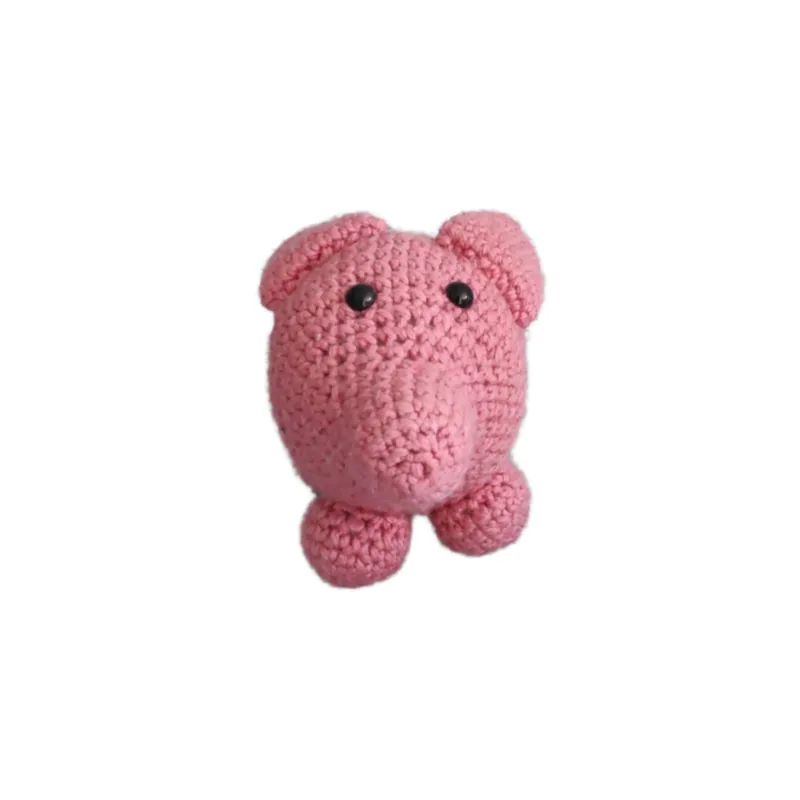 Nöffis, das gehäkelte Maskottchen-Schwein des Teams